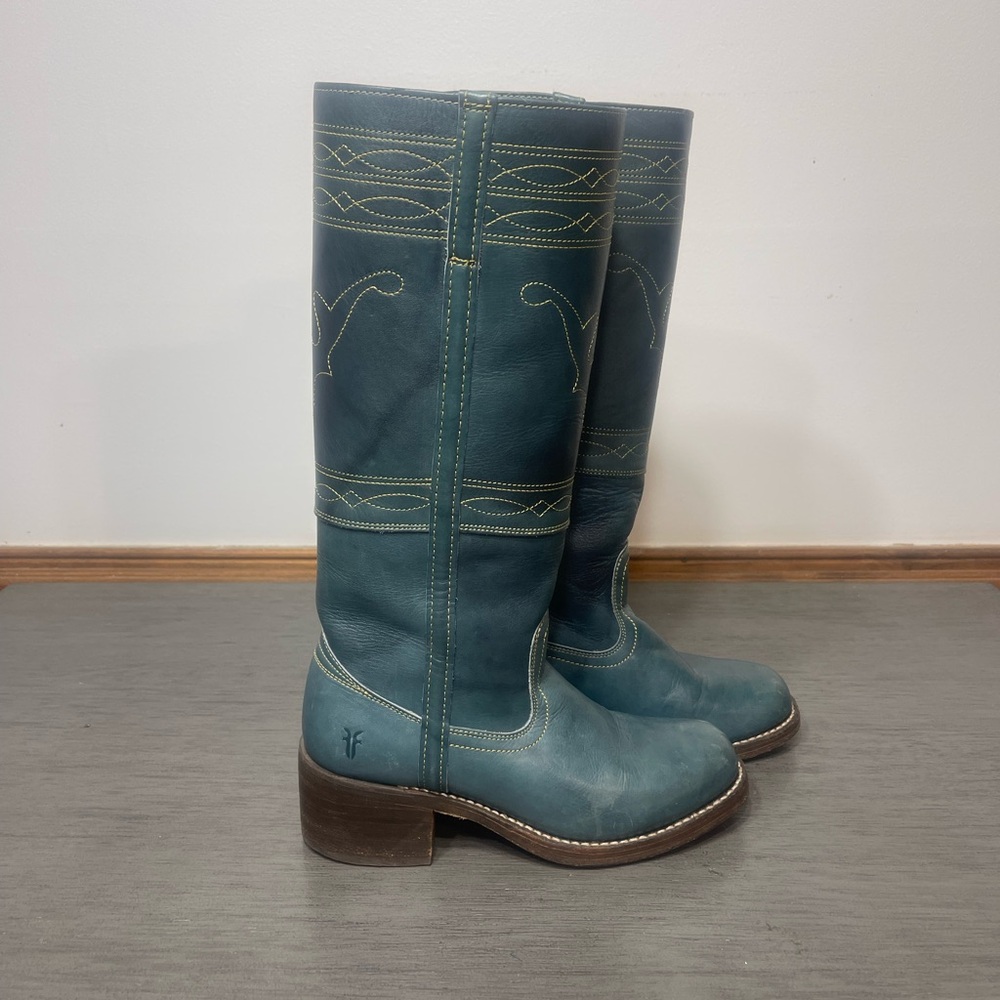 Rarest Vintage Frye Blue Campus Boots - Picture 9 of 13
